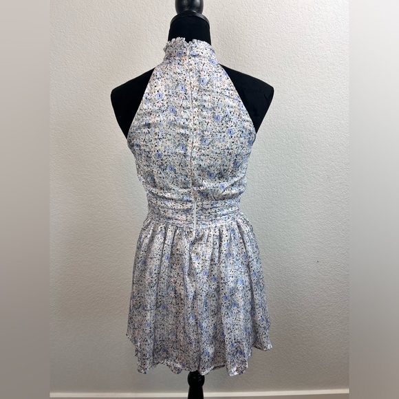 Lulus Always Glittering Ivory Floral Print Mock Sleeveless Mini Dress Size XS - Picture 4 of 9